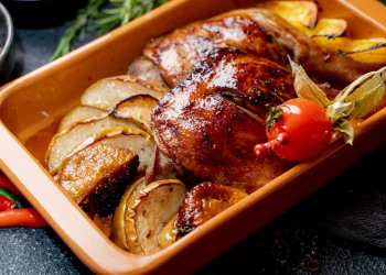 Качка з яблуками на свято