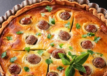 Кіш з м'ясними кульками