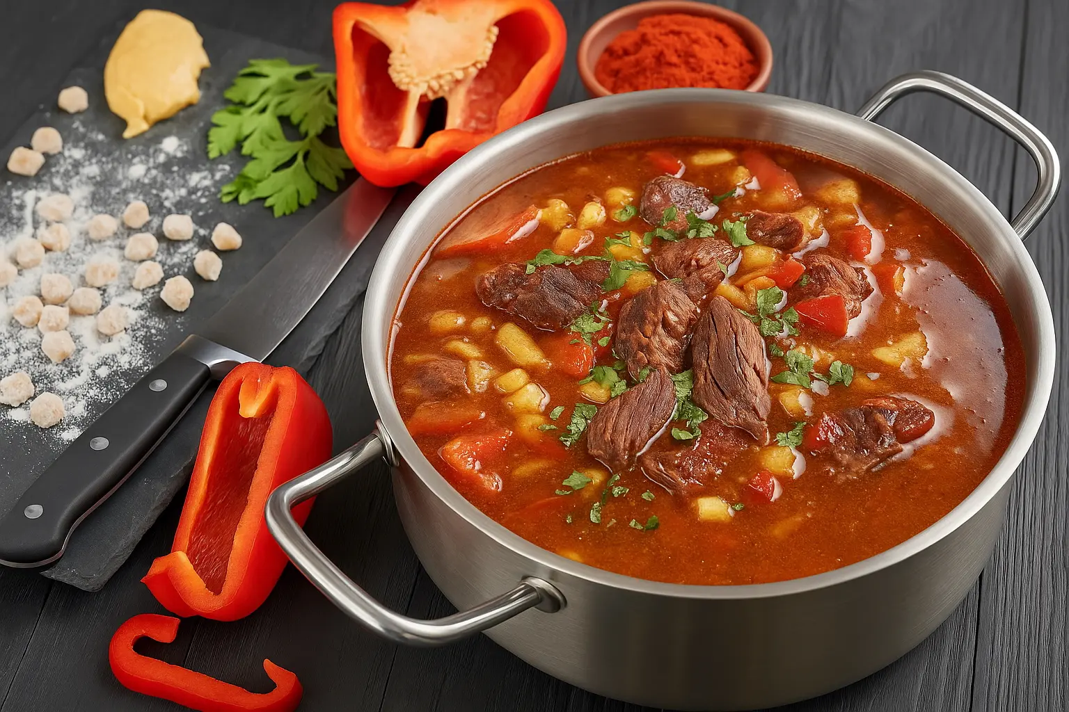 Бограч с телятиной и свиными рёбрами