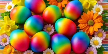 Райдужні крашанки на Великдень